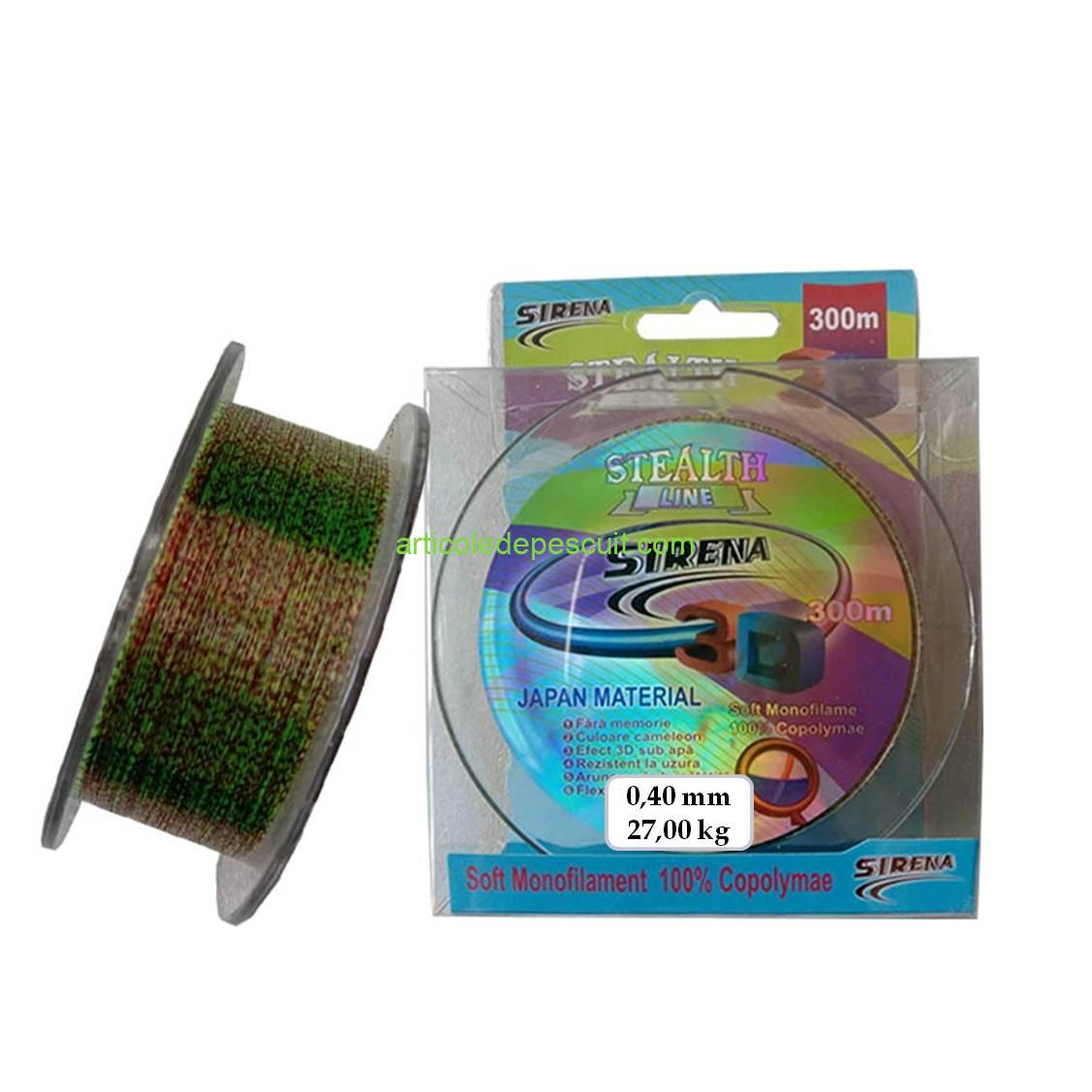 Fir monofilament Stealth 3D, rola 300 m, grosime 0,40, multicolor, rezistenta 27,00 kg