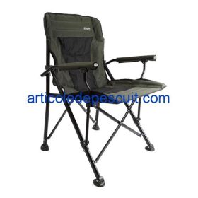 Scaun pescar, matlasat, schelet metalic gros, manere captusite