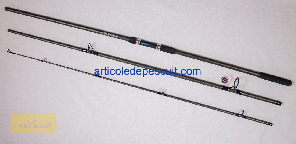 Set 4 Lansete Crap si Somn, 3.90 m, 3.75 Lbs, Wind Blade, Fino Carp, din 3 tronsoane - imagine 3