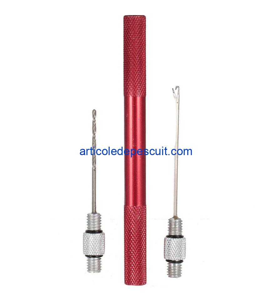Set croseta si burghiu cu maner din aluminiu - Articole de pescuit