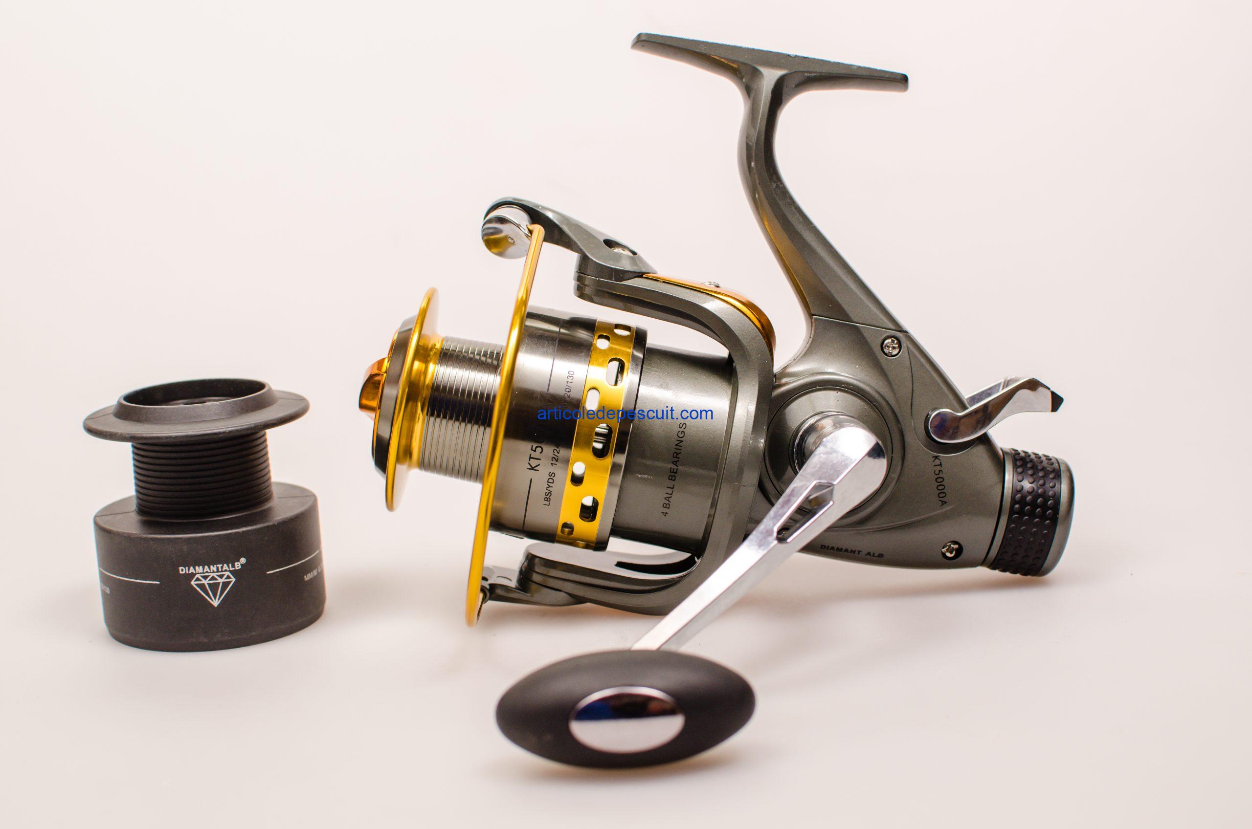 Mulineta Crap si Somn, KT 5000A, cu 4 rulmenti, tambur aluminiu, BaitRunner - produs nou - imagine 2