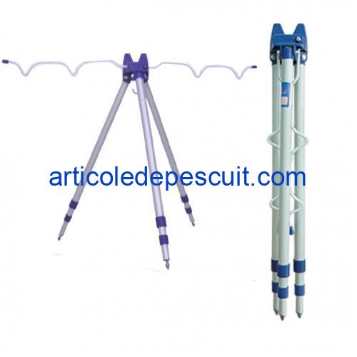 Tripod cu 4 posturi, feeder, cu picioare telescopice, inaltime maxima 120 cm - imagine 2