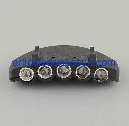 Lanterna cu 5 LED-uri si cleme, pentru fixare pe cozorocul sepcii - imagine 4