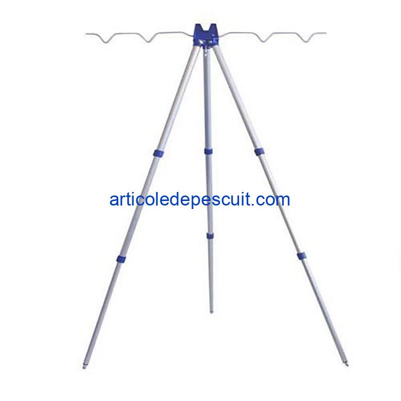 Tripod cu 4 posturi, feeder, cu picioare telescopice, inaltime maxima 120 cm