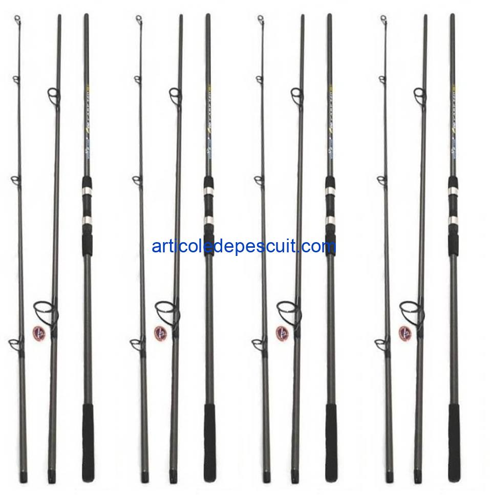 Set 4 Lansete Crap si Somn, 3.90 m, 3.75 Lbs, Wind Blade, Fino Carp, din 3 tronsoane