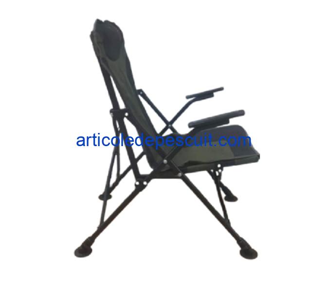 Scaun pescar, matlasat, schelet metalic gros, Diamant Alb