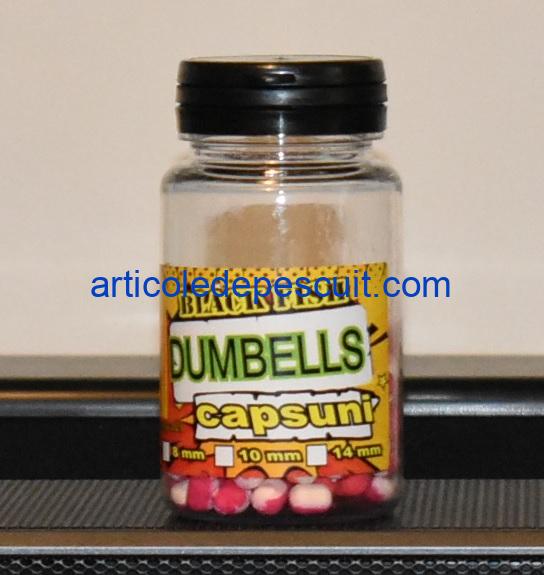 Pop-Up Dumbells feeder, cu aroma de Capsuni, diametru 6 mm, Black Fish