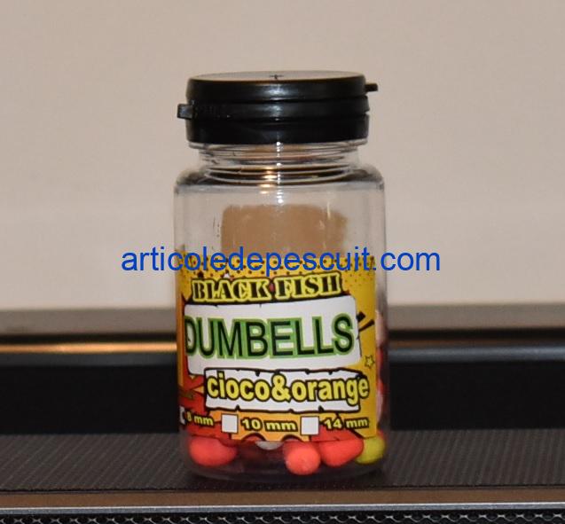 Pop-Up Dumbells feeder, cu aroma de Cioco & Orange, diametru 8 mm, Black Fish