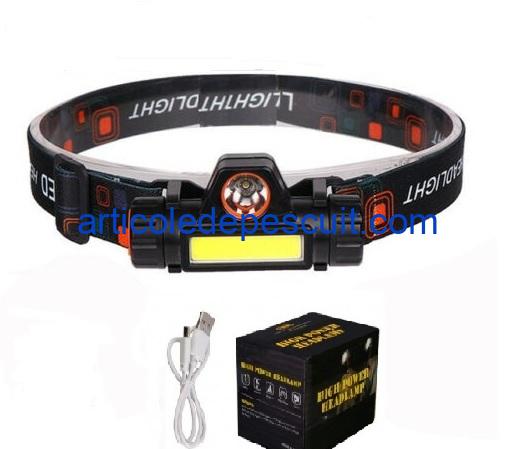 Lanterna de cap, cu LED magnetic, reincarcabila prin USB - imagine 2