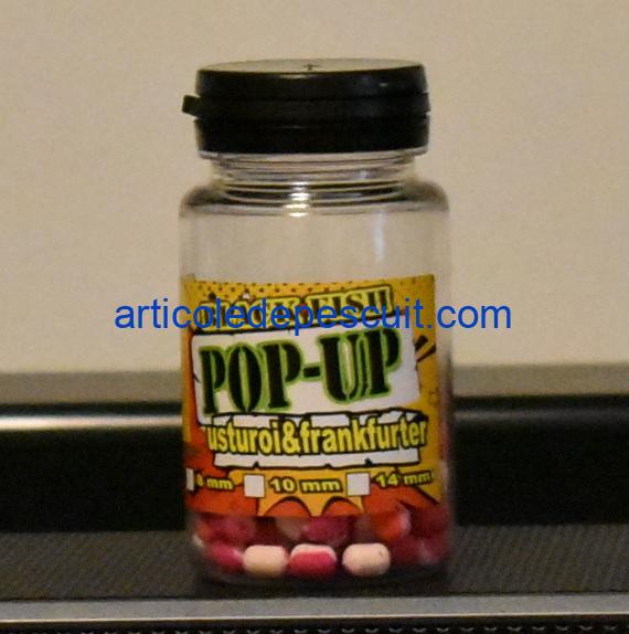 Pop-Up Dumbells feeder, cu aroma de Usturoi & Frankfurter, diametru 6 mm, Black Fish