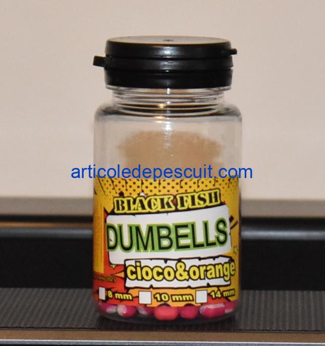 Pop-Up Dumbells feeder, cu aroma de Cioco & Orange, diametru 6 mm, Black Fish