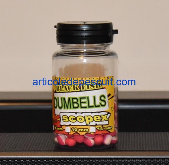 Pop-Up Dumbells feeder, cu aroma de Scopex, diametru 6 mm, Black Fish