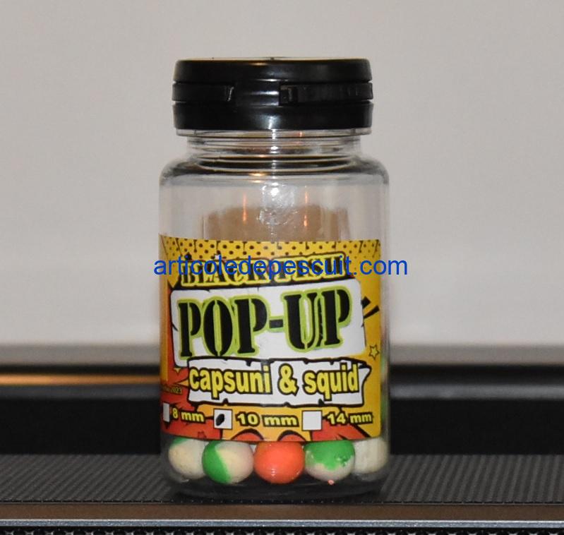 Pop-Up cu aroma de Capsuni & Squid, diametru 10 mm, Black Fish