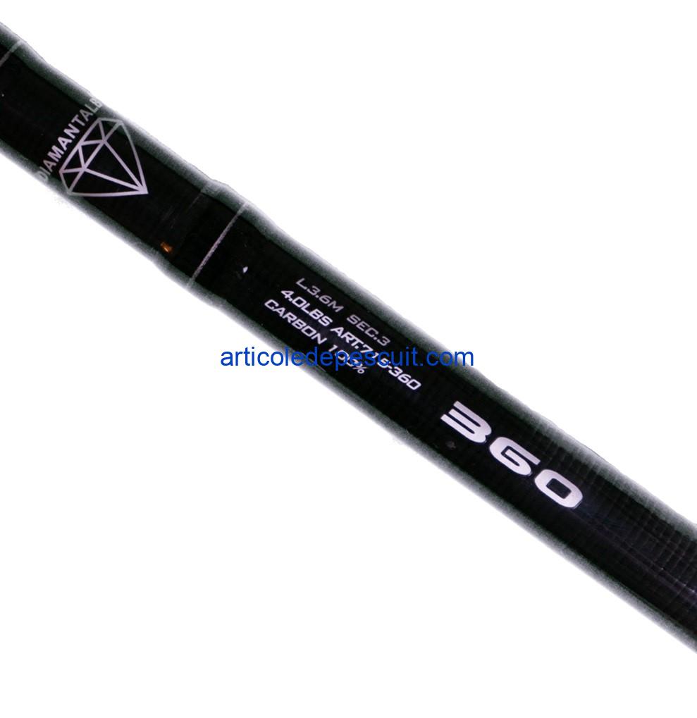 Lanseta din Carbon, 3,60 m, 4 Lbs, pentru CRAP si SOMN, din 3 tronsoane - produs nou - imagine 2
