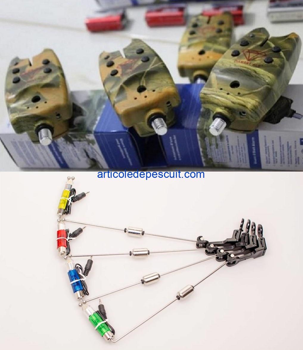 Set 4 senzori camunflaj + 4 swingere cu contragreutate si mufa jack, in 4 culori - produse noi