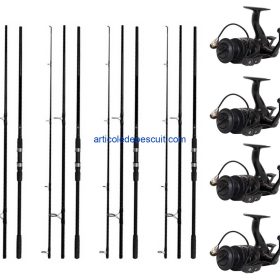 Set 4 Lansete pentru Crap, lungime 3.60 m + 4 mulinete crap, HK 6000, 11 rulmenti