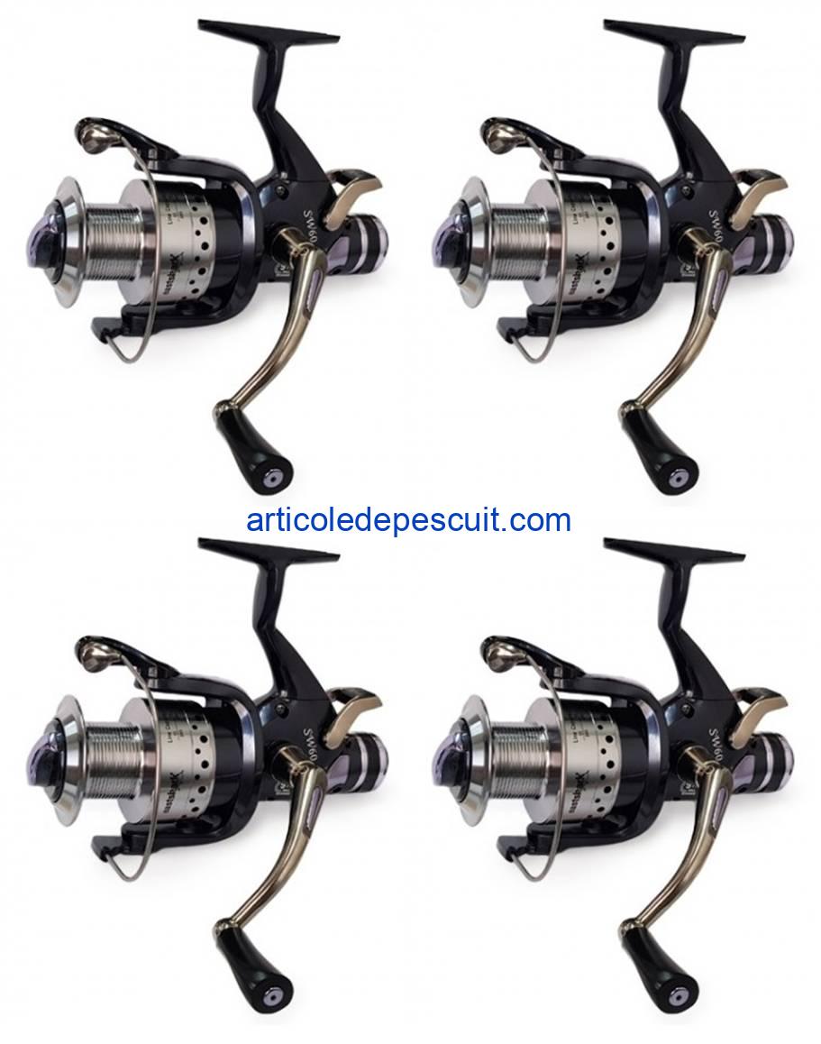 Set 4 Lansete pentru Crap, lungime 3.60 m + 4 mulinete SW 60 cu 10 rulmenti - imagine 3