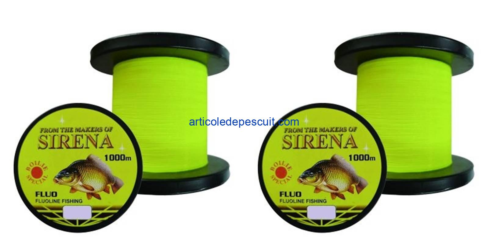 2 role - fir monofilament, Sirena, galben Fluo, diferite grosimi