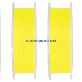 4 role de fir monofilament, set, a 300 m, galben Fluo, diferite grosimi