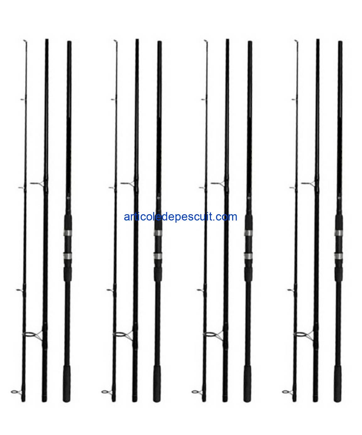 Set 4 Lansete pentru Crap, lungime 3.60 m + 4 mulinete SW 60 cu 10 rulmenti - imagine 2