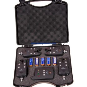 Set 4 senzori si statie, wireless, cu valigeta de transport (butoane rotunde) - produse noi