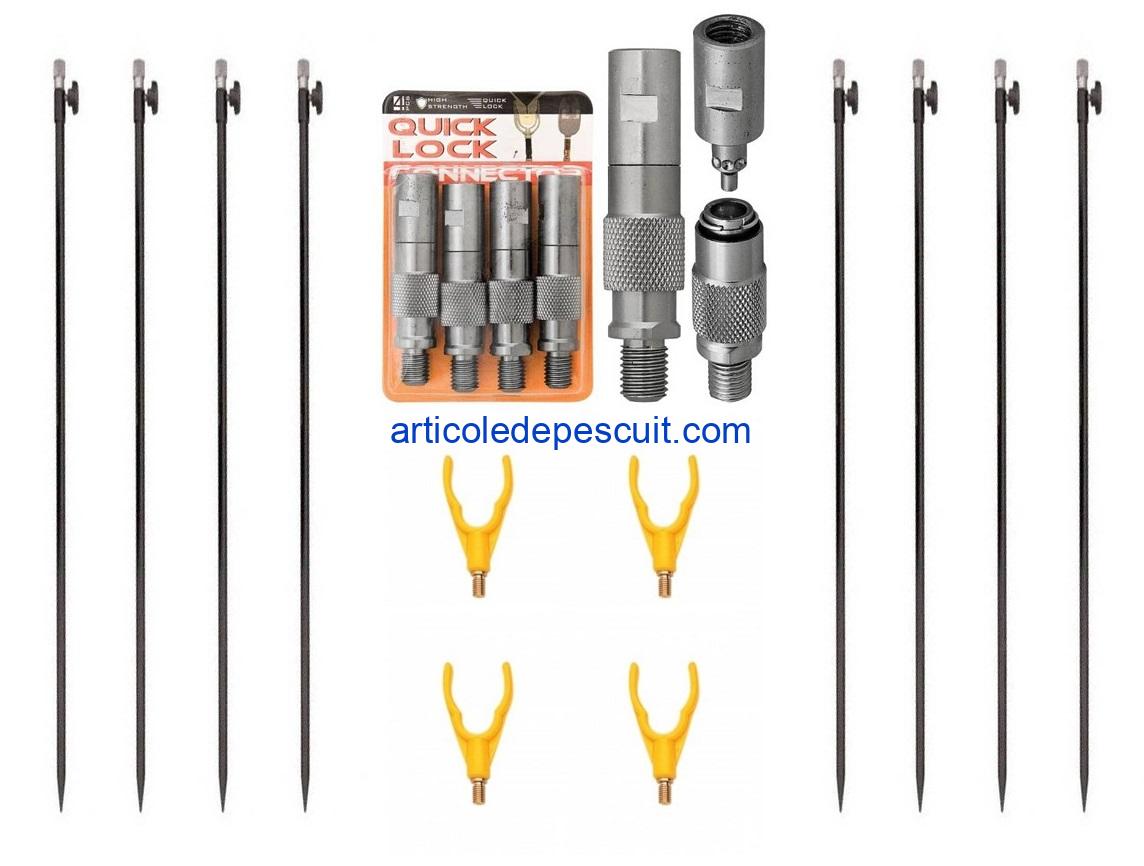 Set 4 conectori + 4 suporti spate + 8 tije reglabile - produse noi