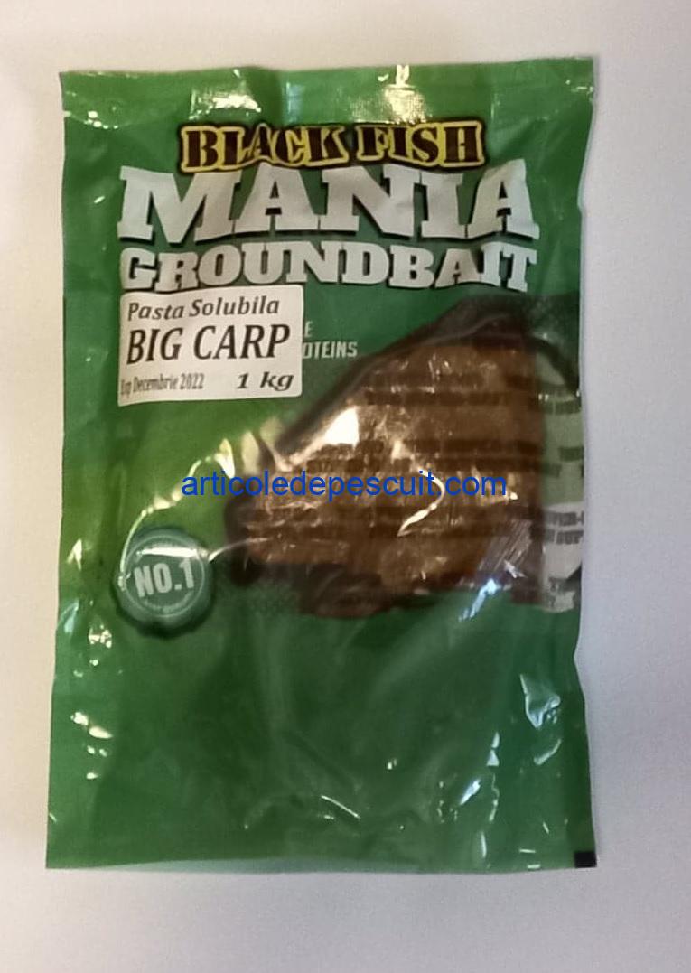 Pasta solubila, greutate neta 1,00 kg, Black Fish Mania GroundBait, aroma Big Carp – produs nou