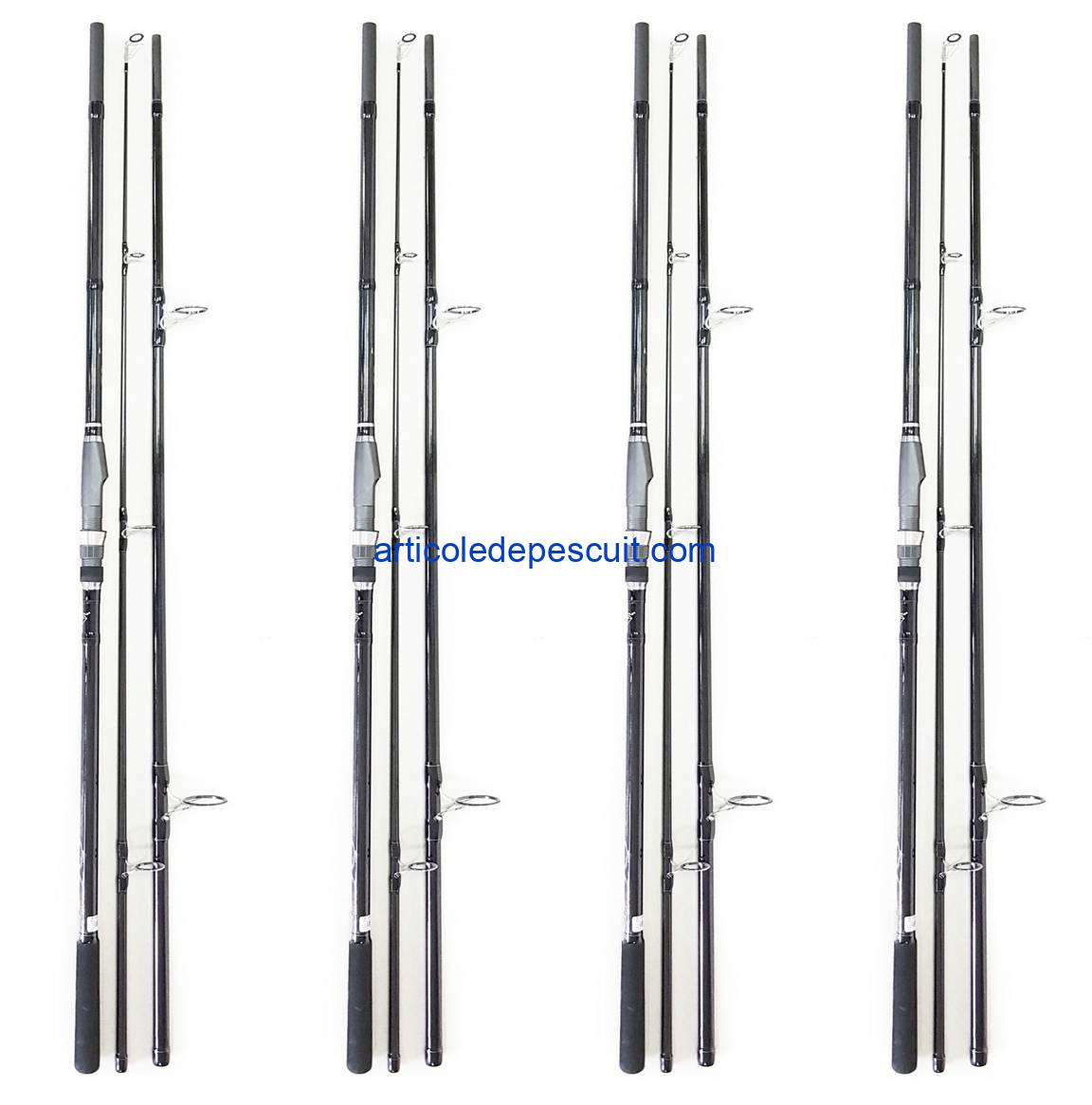 Set 4 Lansete 3,90, pentru CRAP si SOMN, 100% Carbon de 4 Lbs, din 3 bucati - produse noi