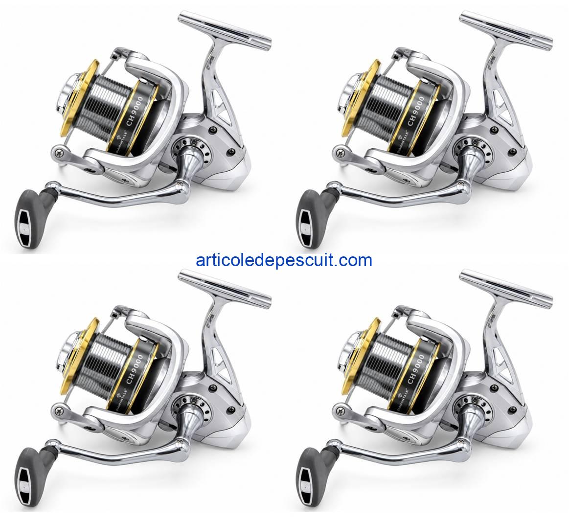 i Set 4 mulinete Crap si Somn, CH 9000, cu 11 rulmenti, tambur LongCast – produse noi