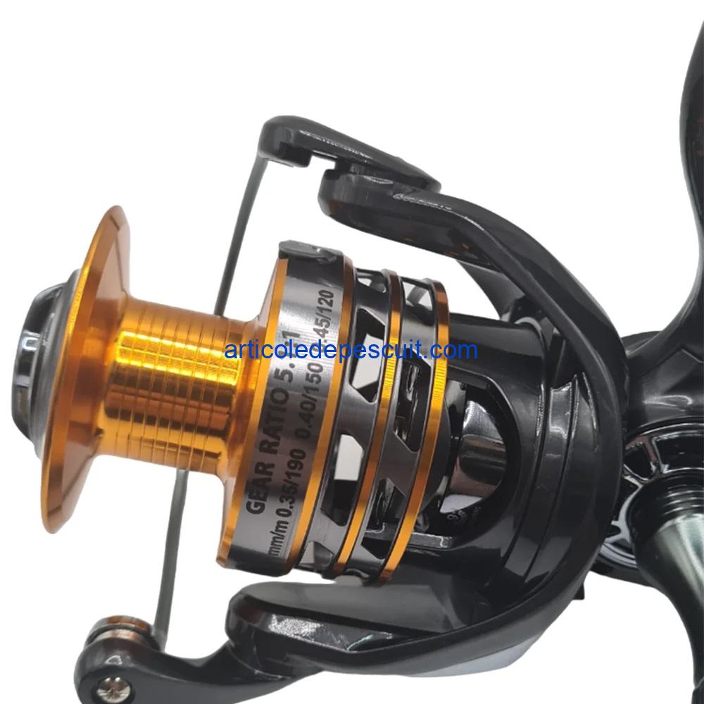 Mulineta Crap si Somn, Sirena FSP 6000, cu 10 rulmenti, tambur aluminiu, maner metalic, frana micrometrica fata – produs nou - imagine 2