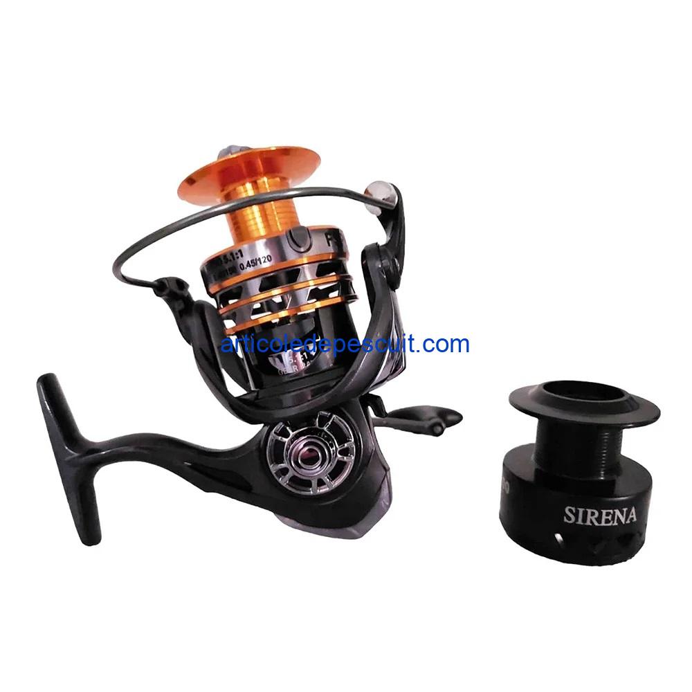 Mulineta Crap si Somn, Sirena FSP 6000, cu 10 rulmenti, tambur aluminiu, maner metalic, frana micrometrica fata – produs nou - imagine 3