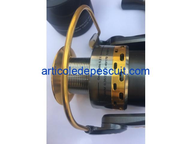 Set 4 mulinete Crap si Somn, Diamant Alb, KT 5000A cu 6 rulmenti, tambur din aluminiu, Baitrunner - produse noi - imagine 5