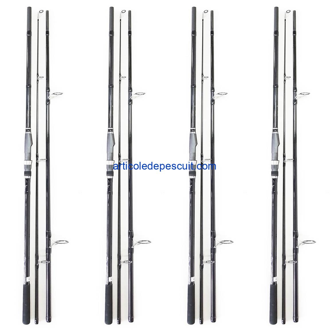 Set 4 lansete Carbon 100%, 3.60 m + 4 mulinete NGK 10.000, cu 10 rulmenti – transport gratuit - imagine 2