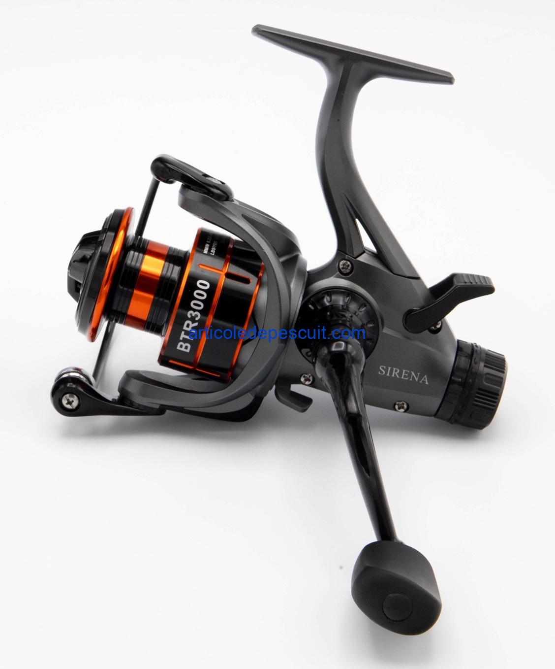 Mulineta Spinning, SIRENA BTR 3000, cu 10 rulmenti, tambur metalic, BaitRunner – produs nou