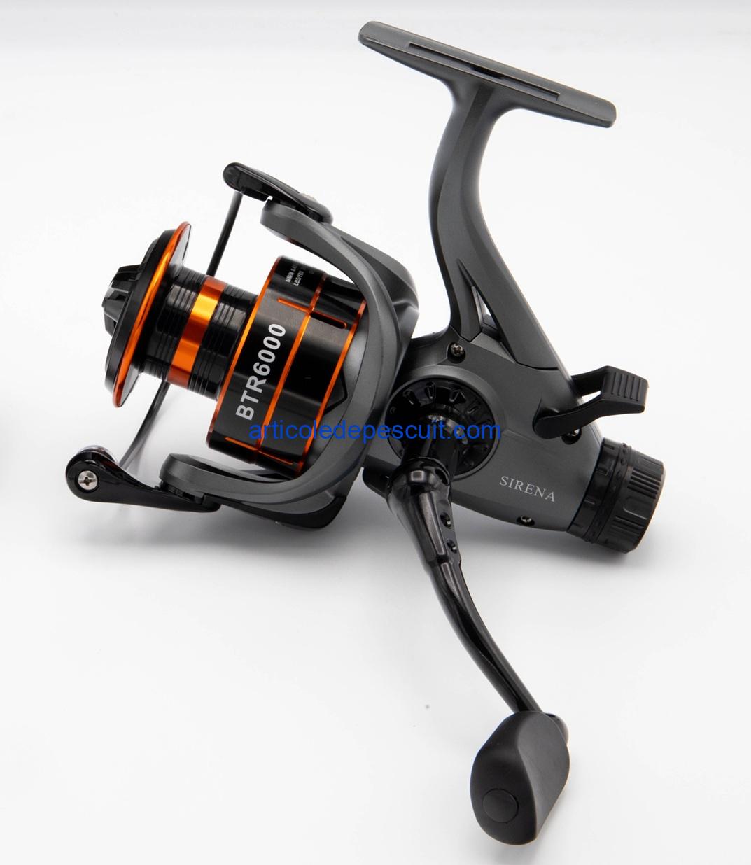 Mulineta Spinning, SIRENA BTR 6000, cu 10 rulmenti, tambur metalic, BaitRunner – produs nou