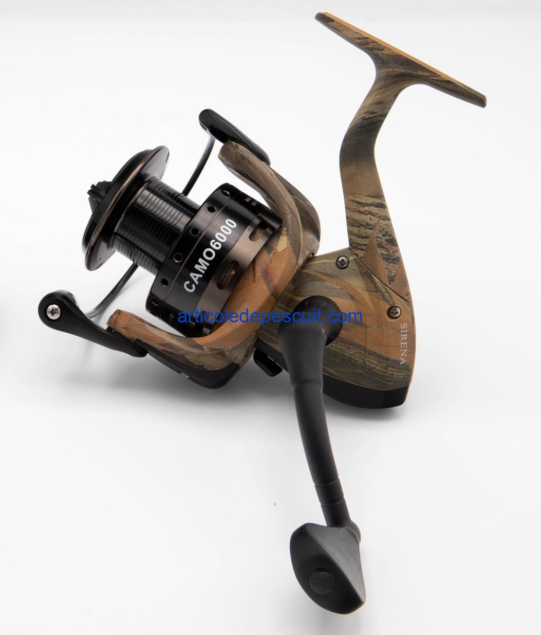 Mulineta Crap si Somn, SIRENA CAMO 6000, cu 10 rulmenti, tambur aluminiu – produs nou