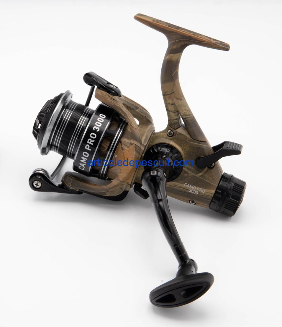 Mulineta Crap si Somn, SIRENA CAMO PRO 3000, cu 10 rulmenti, tambur aluminiu, BaitRunner – produs nou