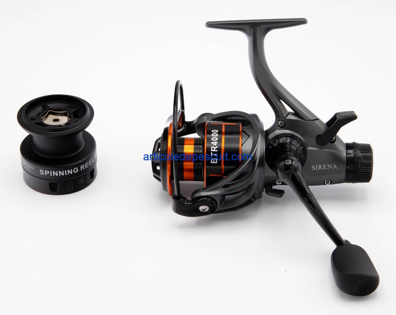 Mulineta Spinning, SIRENA BTR 4000, cu 10 rulmenti, tambur metalic, BaitRunner – produs nou - imagine 2