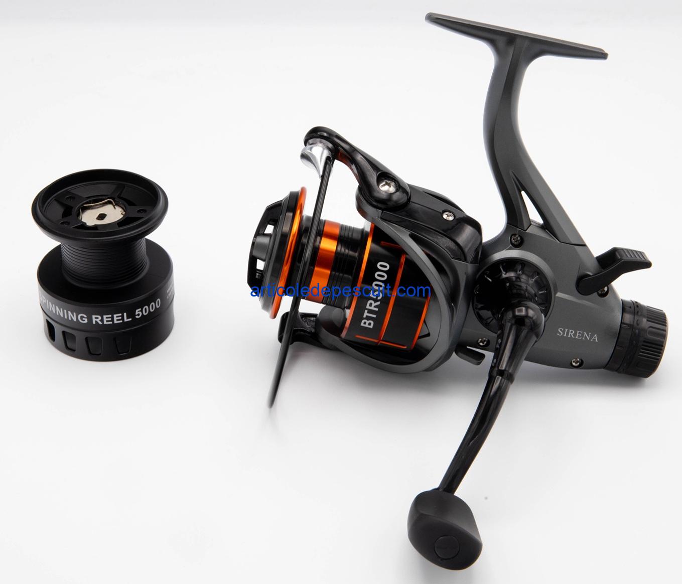 Mulineta Spinning, SIRENA BTR 5000, cu 10 rulmenti, tambur metalic, BaitRunner – produs nou - imagine 2
