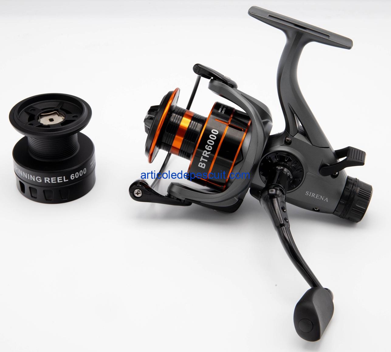 Mulineta Spinning, SIRENA BTR 6000, cu 10 rulmenti, tambur metalic, BaitRunner – produs nou - imagine 2