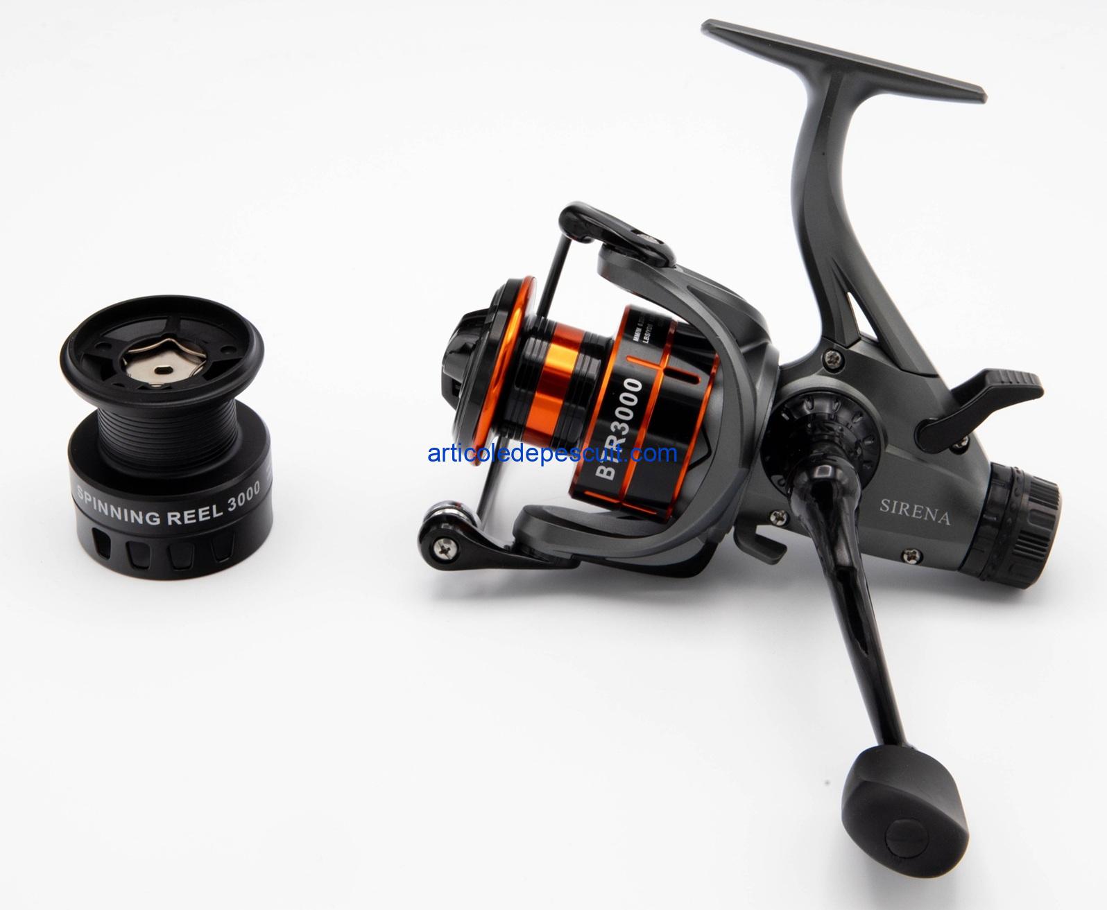Mulineta Spinning, SIRENA BTR 3000, cu 10 rulmenti, tambur metalic, BaitRunner – produs nou - imagine 3