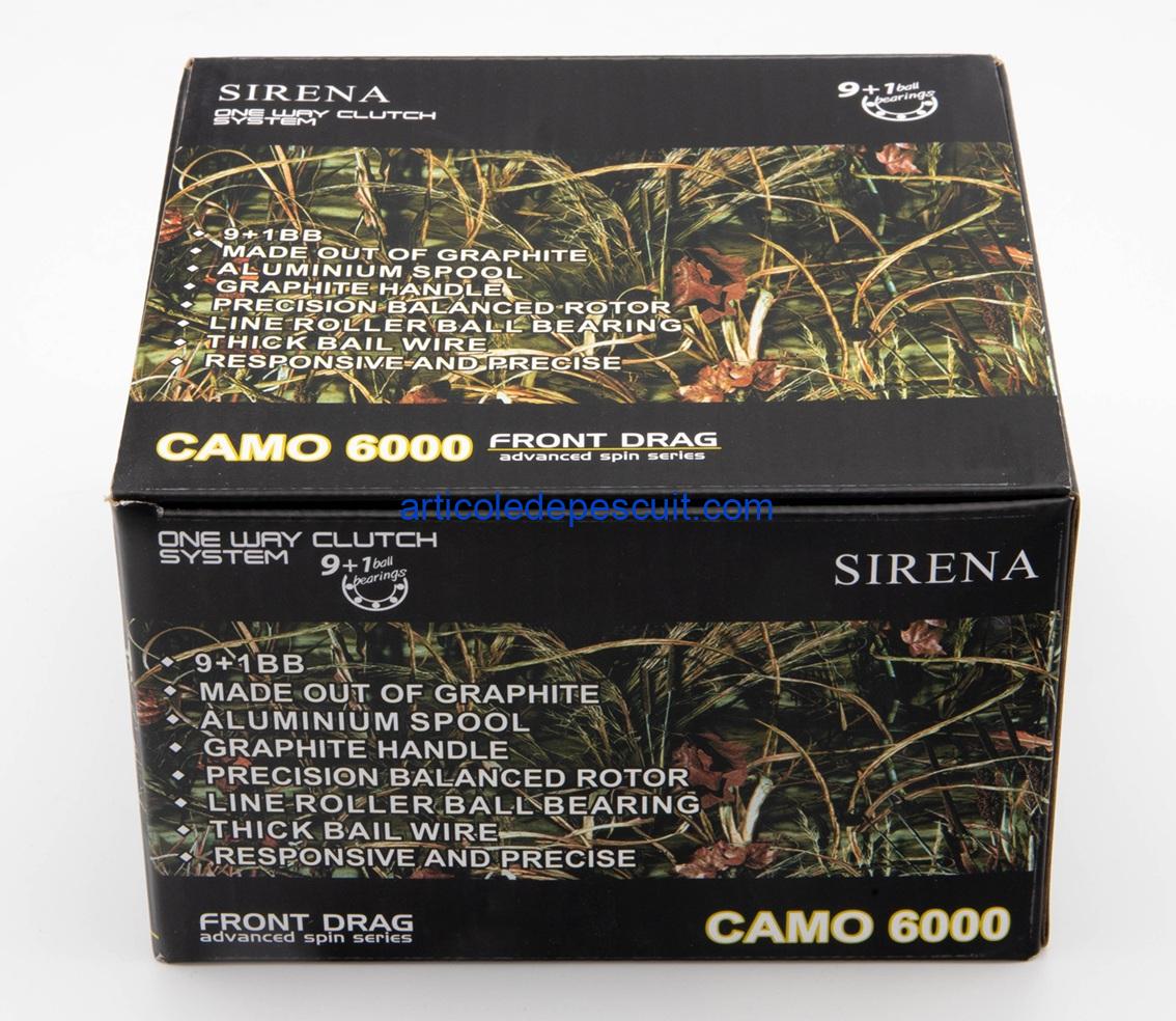 Mulineta Crap si Somn, SIRENA CAMO 6000, cu 10 rulmenti, tambur aluminiu – produs nou - imagine 4