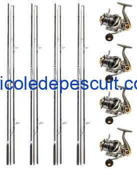 Set 4 lansete Carbon 100%, 3.60 m + 4 mulinete YT7000, cu 13 rulmenti - produse noi