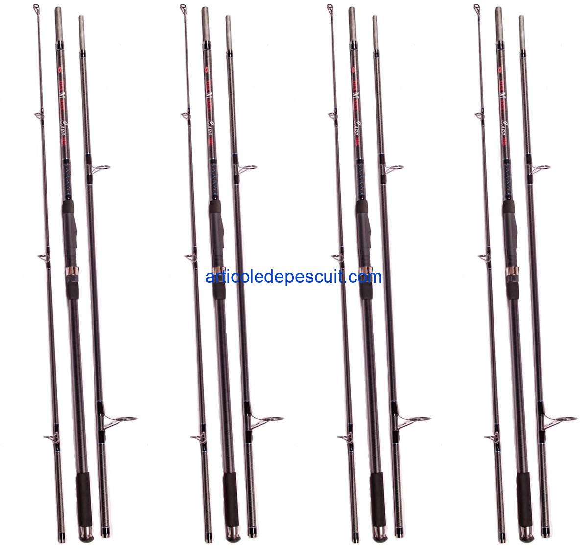 Set 4 Lansete 3,60, Carbon 100%, de 5 Lbs + 4 mulinete NGK 10.000, cu 10 rulmenti – transport gratuit - imagine 3