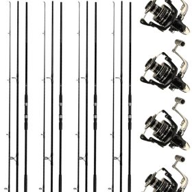 b Set 4 Lansete pentru Crap si Somn, lungime 3.90 m + 4 mulinete X 5000, cu 7 rulm. – produse noi