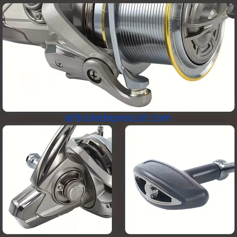 Set 4 Lansete 3,60, Carbon 100%, de 5 Lbs + 4 mulinete NGK 10.000, cu 10 rulmenti – transport gratuit - imagine 9