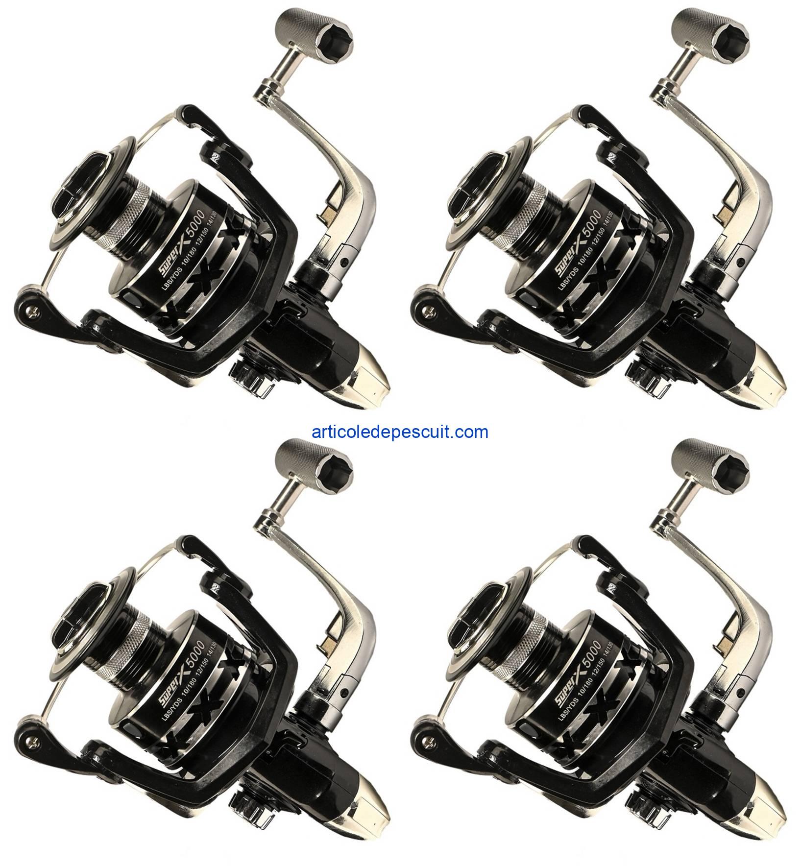 b Set 4 Lansete pentru Crap si Somn, lungime 3.90 m + 4 mulinete X 5000, cu 7 rulm. – produse noi - imagine 2
