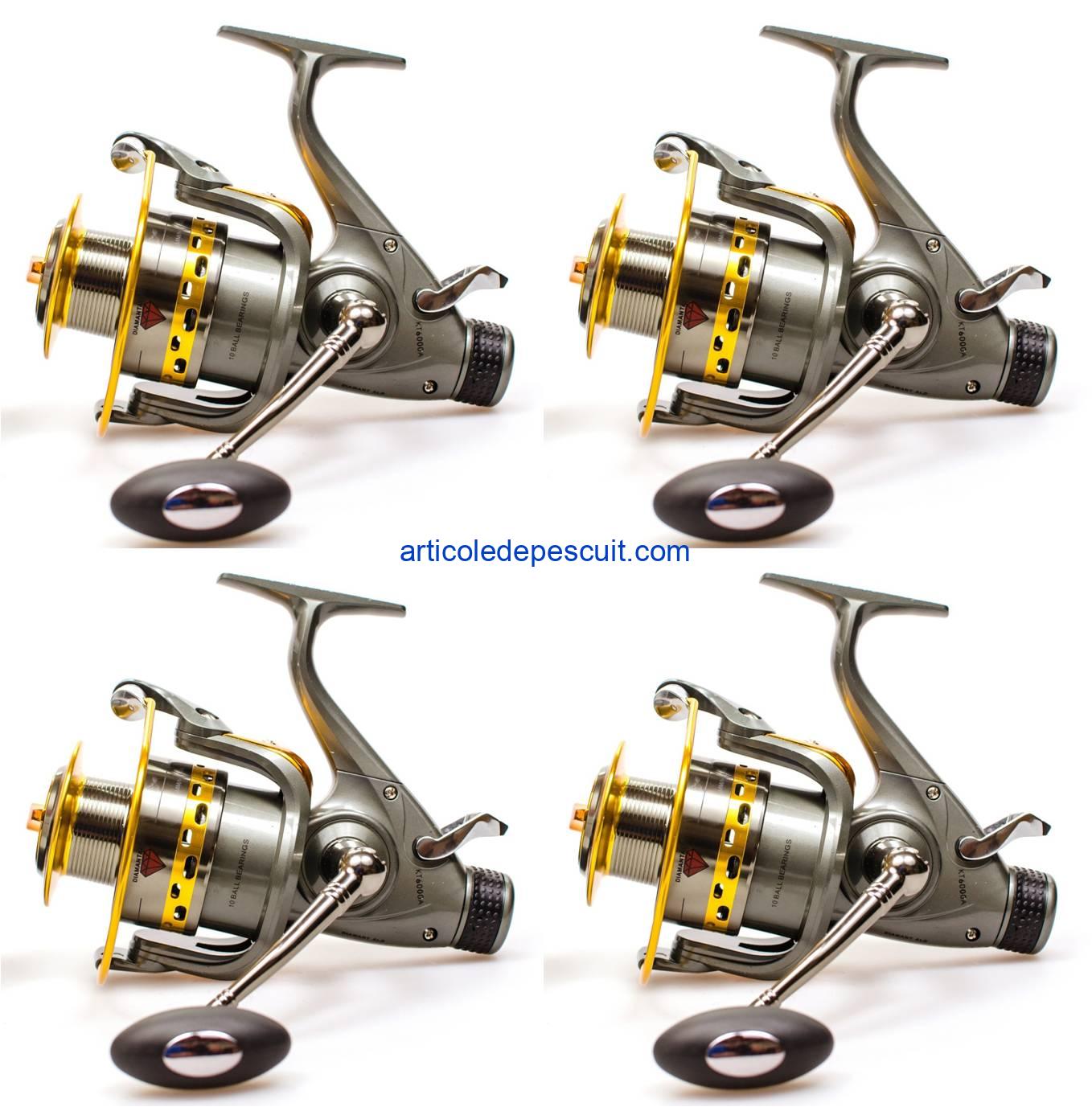 Set complet Crap si Somn – 4 lansete Dunare, 3,90 m + 4 mulinete KT 6000A, cu 10 rulm - produse noi - imagine 3