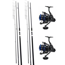 .Set – 2 Lansete Feeder actiune 150 gr., din Compozit + 2 Mulinete Feeder FD450, cu 10 rulmenti – produse noi